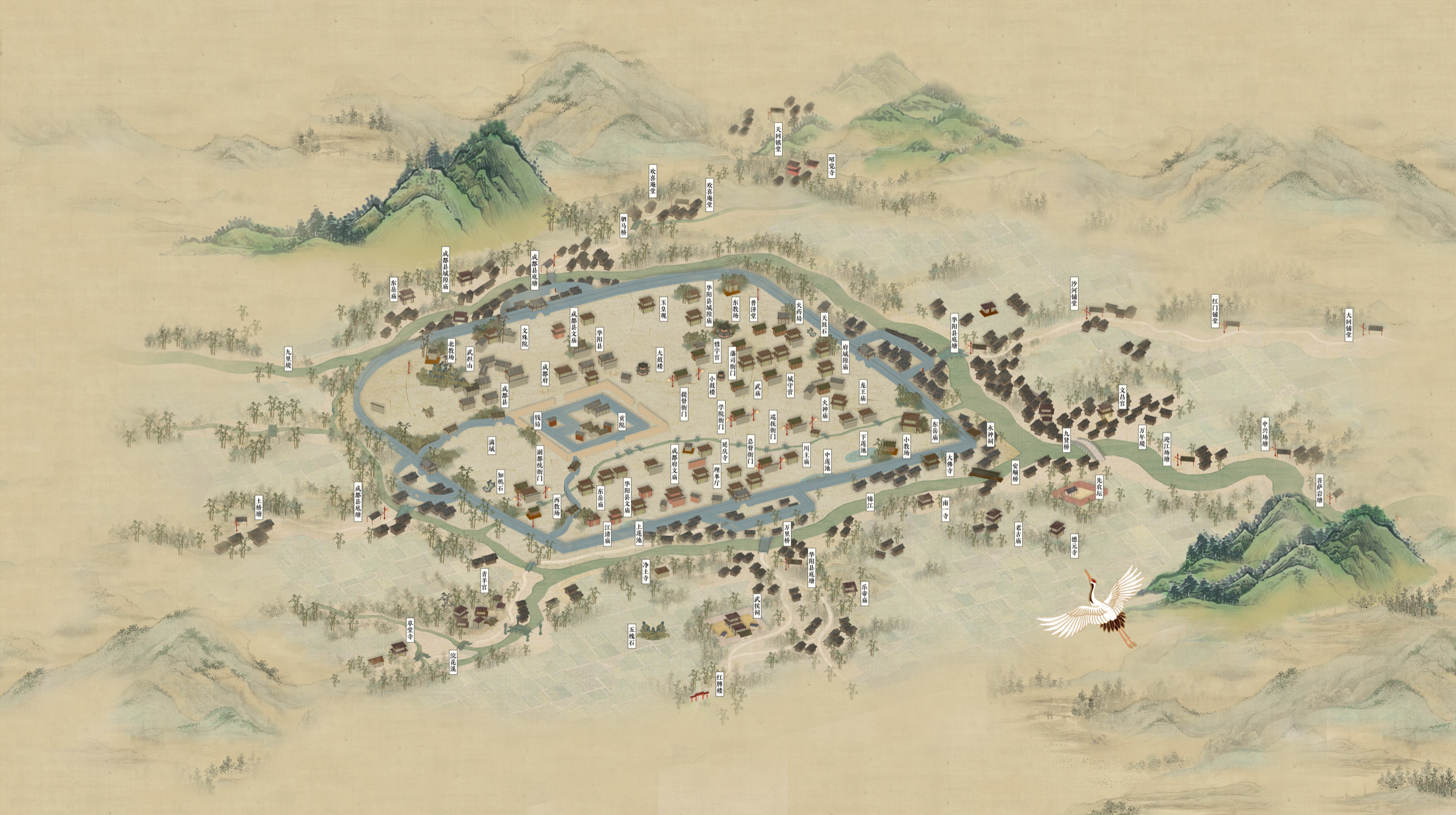 四川成都府古图底图
